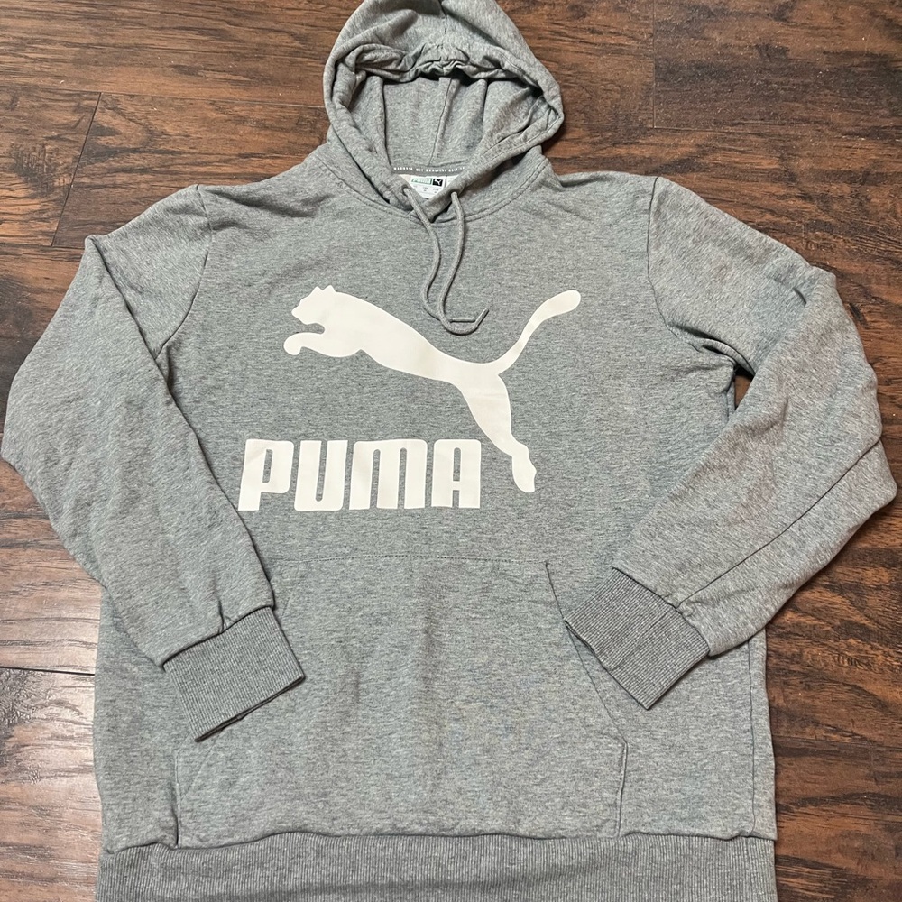 PUMA Men's Hoodie Sweatshirt Size Medium Gray